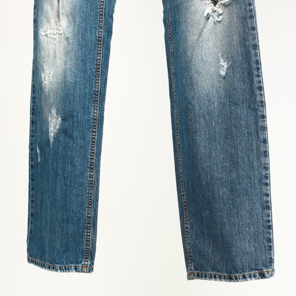 Dolce & Gabbana Medium-Wash Distressed Straight-Leg Jeans - Picture 9 of 12